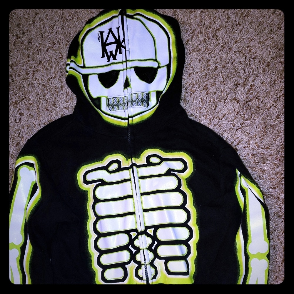 Boys Tony Hawk zip up face hoodie